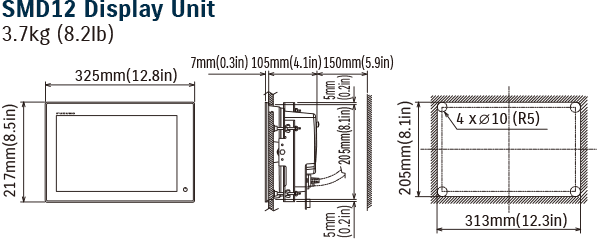 Diagram of SMD12 Display Unit